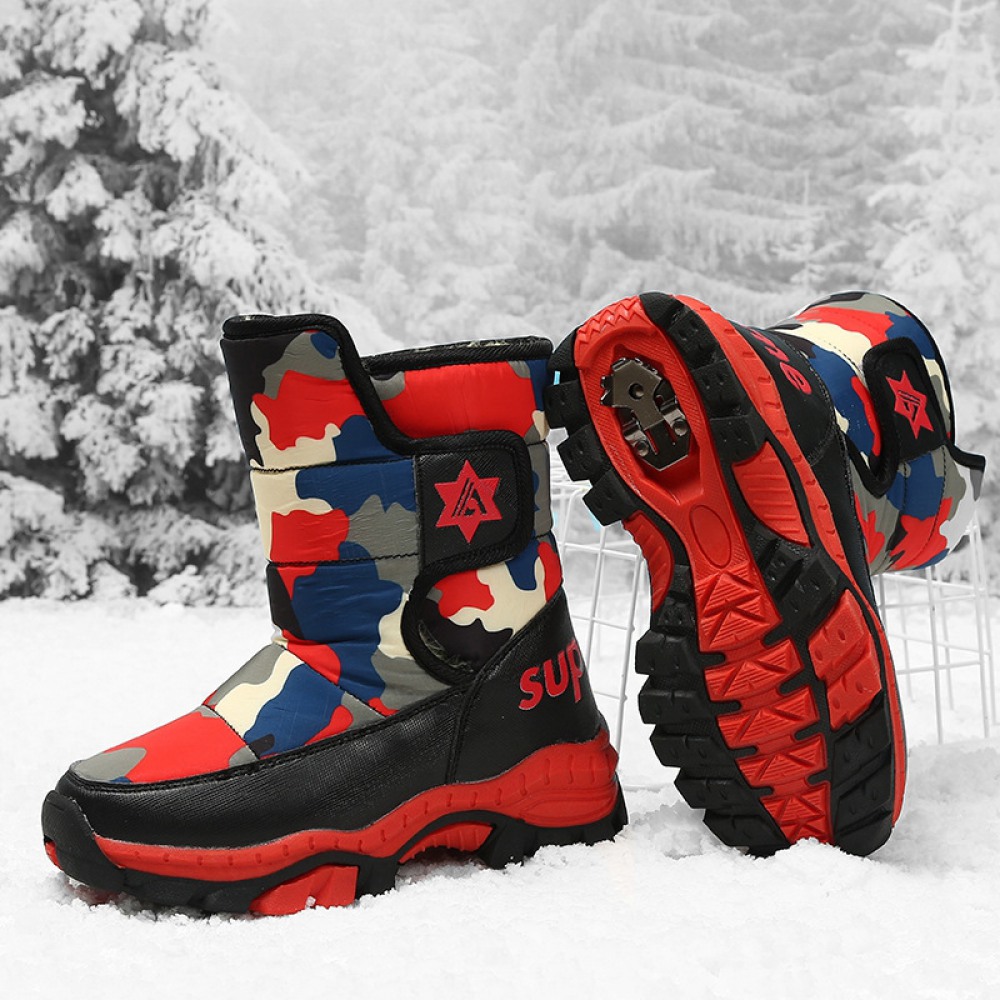 Winter New Children's Waterproof Cotton Warm Snow Boots